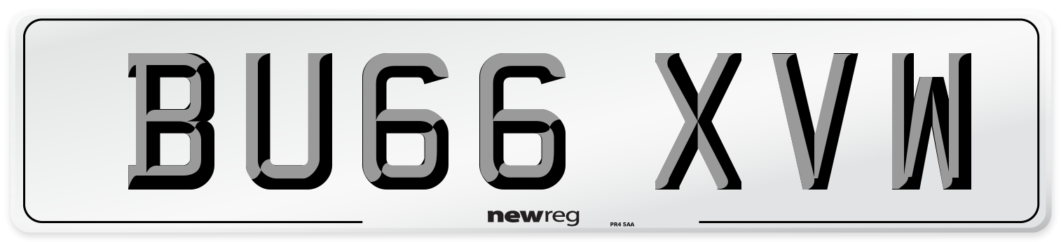 BU66 XVW Number Plate from New Reg